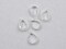 *5* 18x12mm Silver Plated Faceted Clear Glass Teardrop Pendants